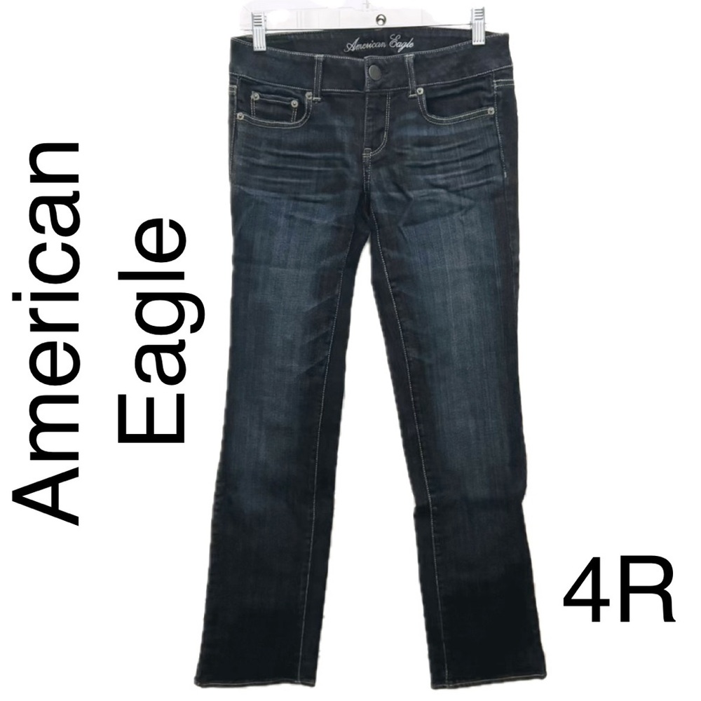 American Eagle jeans, low rise straight dark wash 4R